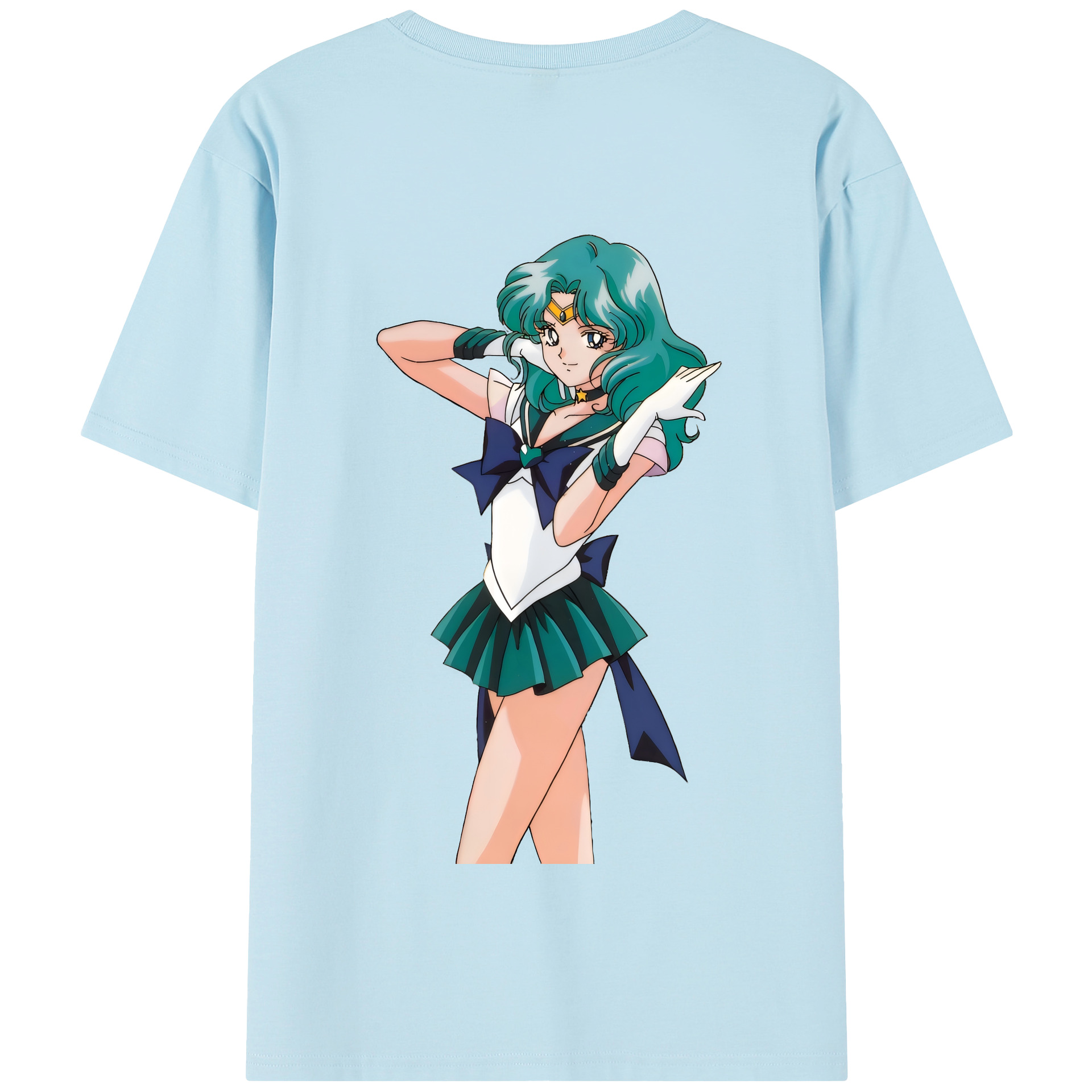 （画像用） 美少女戦士セーラームーン 海王 みちる（かいおう みちる） Sailor Moon Kaiou Michiru 綿100％半袖Tシャツ（背面プリント）